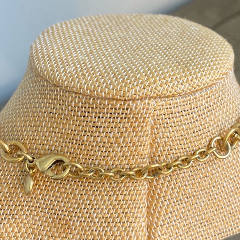 J. Crew Tortoise Shell Acrylic Link Loops Gold Tone Chain Statement Necklace 18” - Picture 5 of 10